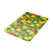 Tapis De Bain Champ de tulipes orange et jaune (Angle)