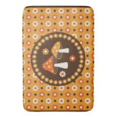 Tapis De Bain Champignons et fleurs doux rétro (devant Vertical)