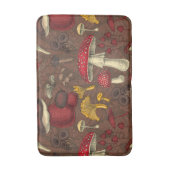 Tapis De Bain Champignons sauvages sur brun (Devant (Vertical))