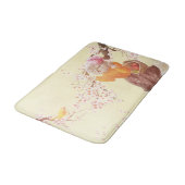 Tapis De Bain Chanter Chat avec panier à fleurs (Angle)