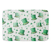 Tapis De Bain Chapeaux verts dorés de luxe et trèfles blancs (Devant)