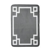 Tapis De Bain Charbon et clé grecque blanche (Devant (Vertical))
