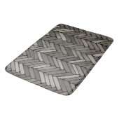 Tapis De Bain Charbon et Gris Herringbone Elegant Géométrique (Angle)
