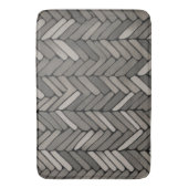 Tapis De Bain Charbon et Gris Herringbone Elegant Géométrique (devant Vertical)