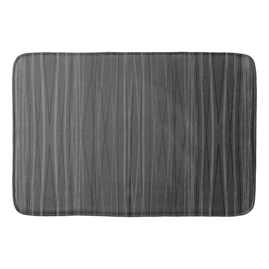 Tapis de bain charbon foncé lignes fluides moderne (Devant)