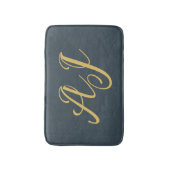 Tapis De Bain Charcoal Gold Color Monogram Professional Initial (Devant (Vertical))
