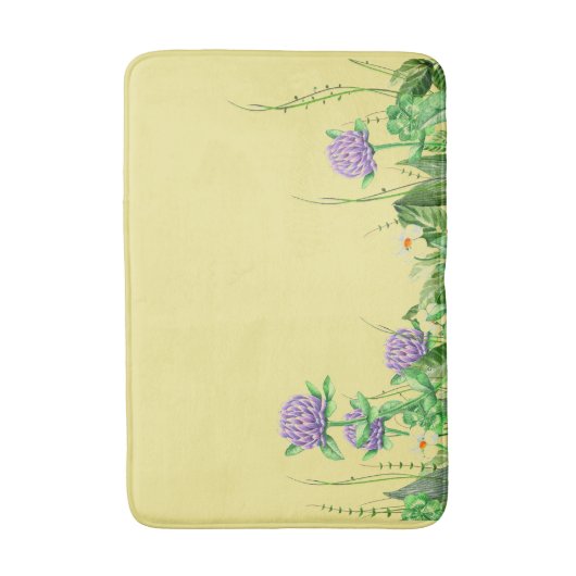 Tapis De Bain Chardons sur Jaune (Devant (Vertical))