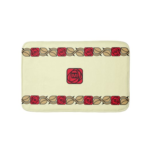 Tapis De Bain Charles Mackintosh Arts & Artisanat Style Rose Fri (Devant)