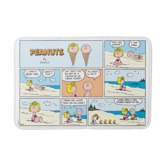 Tapis De Bain Charlie Brown & Glace Sally À La Plage (Devant)