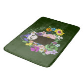 Tapis De Bain Charme Chocolat Sable Ferret Floral Vert (Angle)