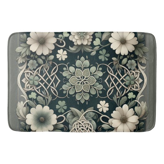 Tapis De Bain Charme floral du trèfle celtique (Devant)