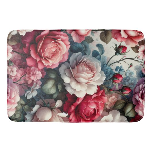 Tapis De Bain Charme Floral Rose intemporel (Devant)