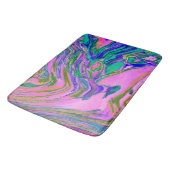 Tapis De Bain Chartreuse Abstraite cool et Hot Pink Super Retro (Angle)