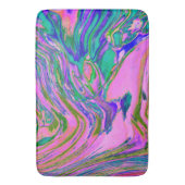 Tapis De Bain Chartreuse Abstraite cool et Hot Pink Super Retro (devant Vertical)