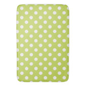Tapis De Bain Chartreuse lime et pois blancs (devant Vertical)