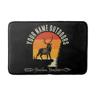Tapis De Bain Chasse AJOUTER LE NOM À L'Extérieur Deer Elk Wilde