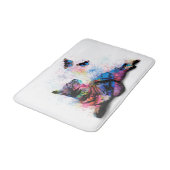 Tapis De Bain Chat 614 papillon bleu rose (Angle)