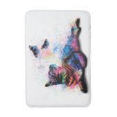 Tapis De Bain Chat 614 papillon bleu rose (Devant (Vertical))