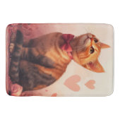 Tapis De Bain Chat Abyssin avec des Roses - Saint-Valentin (Devant)