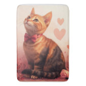 Tapis De Bain Chat Abyssin avec des Roses - Saint-Valentin (devant Vertical)