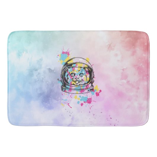 Tapis De Bain Chat astronaute (Devant)