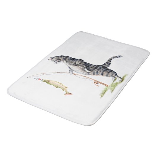 Tapis De Bain Chat avec poisson (Angle)