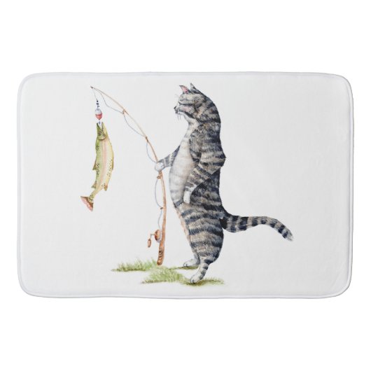 Tapis De Bain Chat avec poisson (Devant)