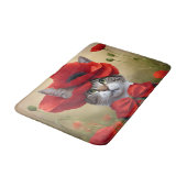 Tapis De Bain Chat avec une robe faite de coquelicot (Angle)