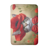 Tapis De Bain Chat avec une robe faite de coquelicot (Devant (Vertical))
