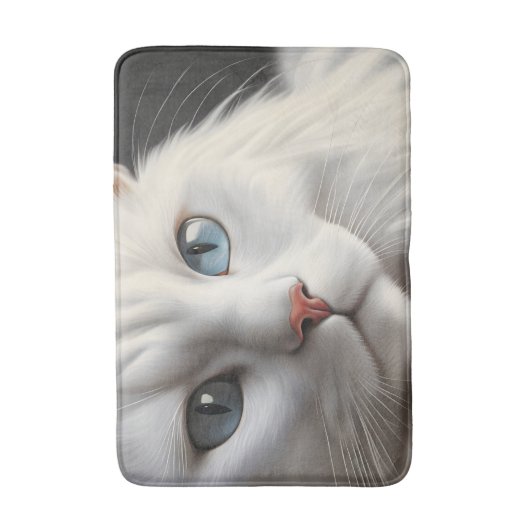 Tapis De Bain Chat blanc (Devant (Vertical))