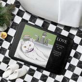 Tapis De Bain Chat blanc lavabo