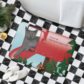 Tapis De Bain Chat boîte de courrier rouge