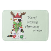 Tapis De Bain Chat Calico de Noël amusant (Devant)