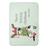 Tapis De Bain Chat Calico de Noël amusant (devant Vertical)