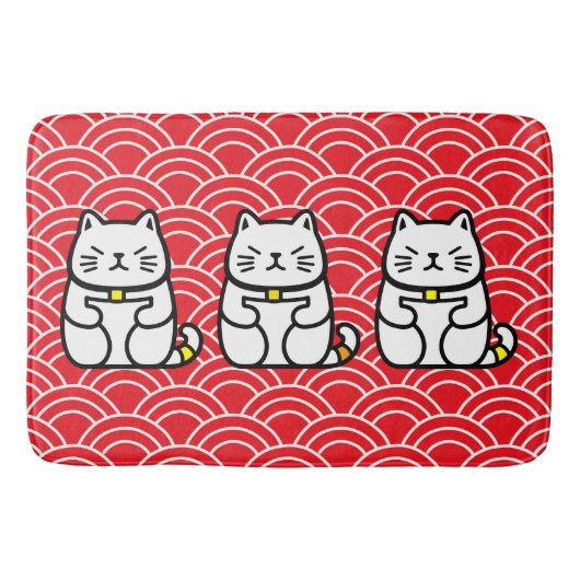 Tapis De Bain Chat chanceux japonais ou Maneki-Neko (Devant)
