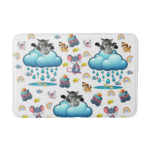 Tapis de bain Chat Chien Souris Arc-en-ciel Fromag
