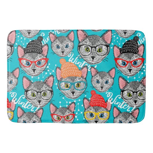 Tapis De Bain Chat dans le casquette (Devant)