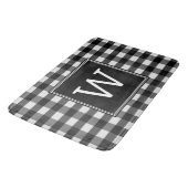 Tapis De Bain Chat de bain Monogramme Plaid Buffalo noir (Angle)