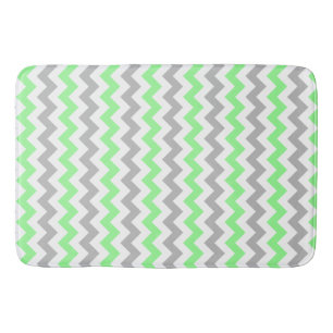 Tapis De Bain Chat de bain vert et gris Chevron