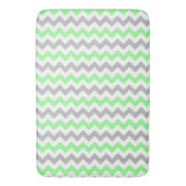 Tapis De Bain Chat de bain vert et gris Chevron (devant Vertical)