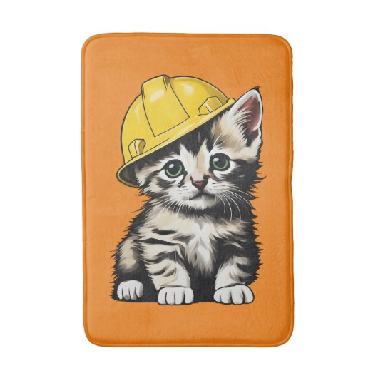 Tapis De Bain Chat de construction (Devant (Vertical))