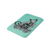 Tapis De Bain Chat de crâne de sucre (Angle)