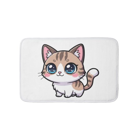 Tapis De Bain Chat de dessin animé tabby adorable (Devant)