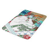 Tapis De Bain Chat de Noël blanc (Angle)