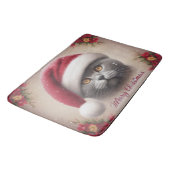Tapis De Bain Chat de Noël Bombay, Joyeux Noël Bombay Kitten (Angle)
