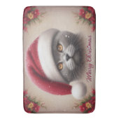 Tapis De Bain Chat de Noël Bombay, Joyeux Noël Bombay Kitten (devant Vertical)