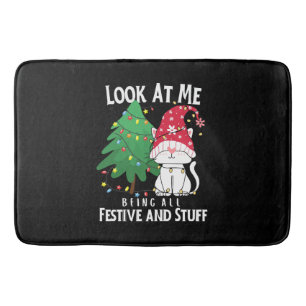 Tapis De Bain Chat de Noël drôle de choses