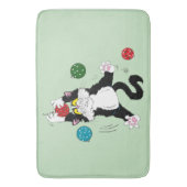 Tapis De Bain Chat de Noël noir blanc Tuxedo (devant Vertical)