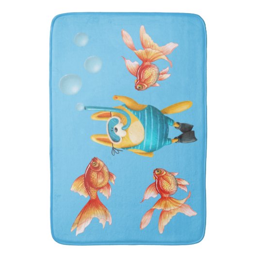 Tapis De Bain Chat de plongée sous-marine (devant Vertical)