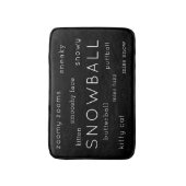 Tapis De Bain Chat doux Mat Lit plat Noir Blanc Nom + Pseudo (Devant (Vertical))